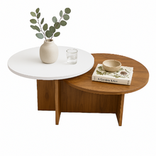 Mesa de Centro Doble Superficie Fiji 40x100x60 cm Madera Blanco