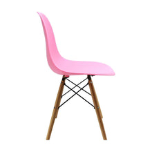 Kit por 6 sillas Eames Patas En Madera para comedor, sala, restaurante - Rosada