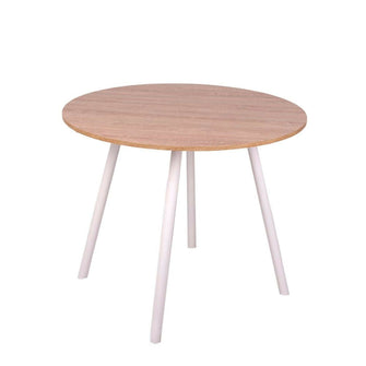 Comedor Redondo 4p Like 75x80x80cm Vienes + 4 Sillas Blancas