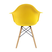 Kit por 4 Silla Eames Con Brazos Patas en Madera - Amarillo