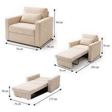 Sala Poltrona Cama Reclinable 70x76x86cm + Puff + Mesa de Centro V Beige/Amaretto