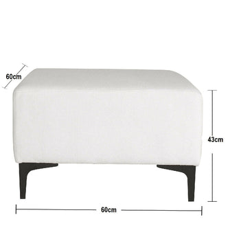 Puff Grande tipo Otoman Cuadrado (43X60X60) Ovejo Blanco