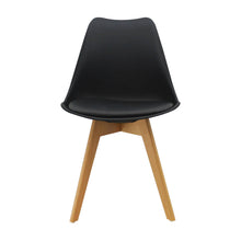 Kit Por 2 Silla Oslo Asiento Acolchado Patas en Madera - Negra