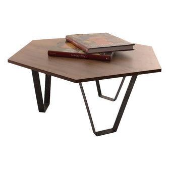 Mesa De Centro Nice 36x80x80cm Amaretto Patas Metalicas