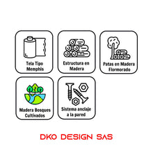 Cabecero para Cama Doble (60x140x5) Gris Memphis