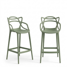Set de 2 Sillas para Bar Palermo, Verde, con Reposa Pies Doble Propósito