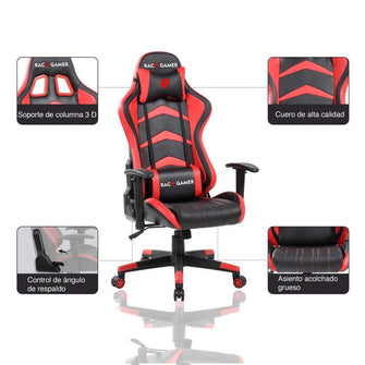 Combo Gamer , Wengue y Rojo, Incluye Escritorio y Silla Gamer