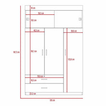 Closet Guadalupe, Chocolate, con Tres Puertas Abatibles con Cerradura y Variedad de Entrepaños