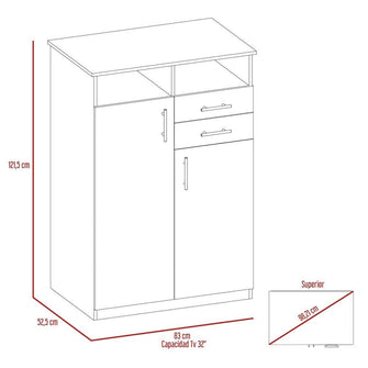 Closet Donat, Grafito, con Dos Cajones Deslizables y Tres Entrepaños Móviles