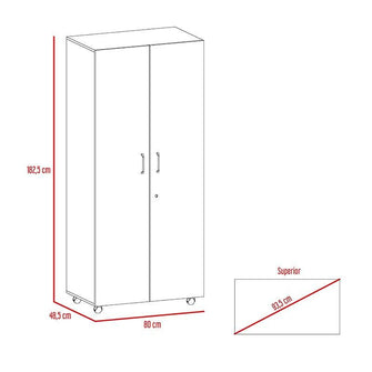 Closet Iker, Wengue, con Variedad de Compartimientos  y Rodachinas Para Su Fácil Desplazamiento