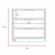 Organizador Wesley, Café Claro y Blanco, con Tres Cajones Multiusos y Manijas Metálicas