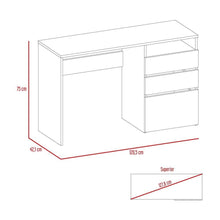 Escritorio Venus, Café Claro, con Dos Cajones Multiusos y Un Cajón Archivador Adicional