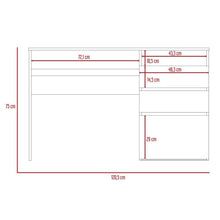 Escritorio Venus, Café Claro, con Dos Cajones Multiusos y Un Cajón Archivador Adicional
