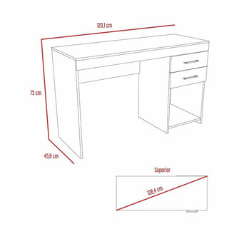 Escritorio Hazel, Bardolino, con Un Entrepaño y Dos Cajones