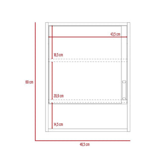 Gabinete de Baño Guido, Gris Ahumado, Incluye Puerta Espejo y Tres Entrepaños