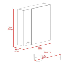 Gabinete de Baño Piero, Wengue, con Espejo Biselado de Buen Tamaño y Varios Entrepaños X2