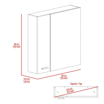 Gabinete de Baño Piero, Wengue, con Espejo Biselado de Buen Tamaño y Varios Entrepaños X2