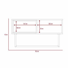 Mesa de Centro Amaranta, Blanco Perla y Castaño, con Amplio Espacio y Patas Metálicas