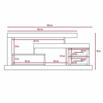 Mesa Para Tv Osaka, Avellana, con Espacio Para Televisor de Hasta 48 Pulgadas