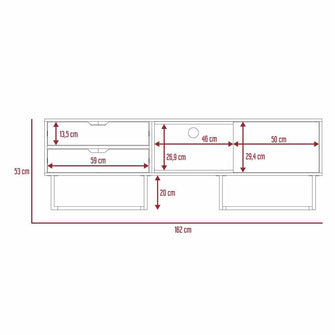 Mesa Para Tv Maryland, Blanco y Castaño, con Espacio Para Televisor de Hasta 70 Pulgadas