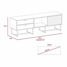 Mesa Para Tv Maryland, Castaño y Blanco, con Espacio Para Televisor de Hasta 70 Pulgadas