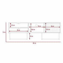 Mesa Para Tv Maryland, Castaño y Blanco, con Espacio Para Televisor de Hasta 70 Pulgadas