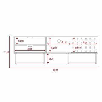Mesa Para Tv Maryland, Castaño y Blanco, con Espacio Para Televisor de Hasta 70 Pulgadas