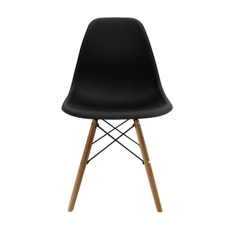 Kit por 6 sillas Eames Patas En Madera para comedor, sala, restaurante - Negras