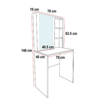 Tocador Mallorca 140x70x40cm Blanco + Silla Blanca