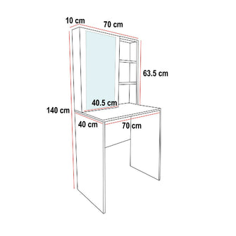 Tocador Mallorca 140x70x40cm Blanco + Silla Blanca
