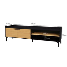 Mesa Style para TV 77" 55X180X30cm Negro/Madera