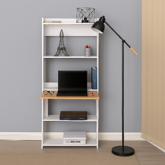 Escritorio-Biblioteca Space Plegable Blanca + Silla eames