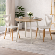Comedor Redondo 74.5x80x80cm Vienes + 2 Sillas Guam Blancas