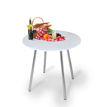 Combo Comedor Redondo (75X80X80) Blanco Pata Cromada Combo + 4 Sillas con patas cromadas