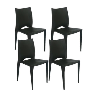 Kit por 4 Silla Zoé Para Sala, Comedor, Jardin -Negro