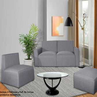 Sala Sistema Living (77x204x75) Gris Menphis