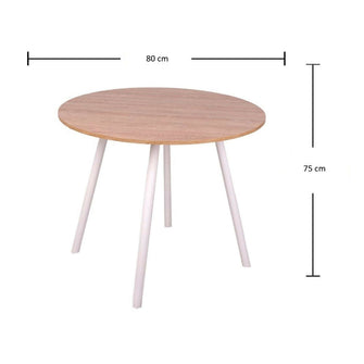 Comedor Redondo 4p Like 75x80x80cm Vienes + 4 Sillas Blancas