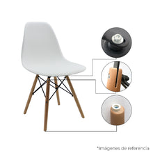 Kit por 6 sillas Eames Patas En Madera para comedor, sala, restaurante - Blancas