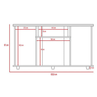 Mesa Para Tv Alpin, Miel, con Espacio Para Televisor de Hasta 50 Pulgadas