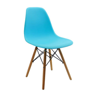 Silla Eames Patas En Madera para comerdor, sala, restaurante - Azul