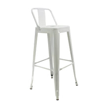 Kit x 2 Butaco Alto Tolix Con Espaldar Tipo Bar - Blanca