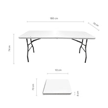Mesa Plegable Plástica Eco Tipo Portafolio de 180 cm, Blanco