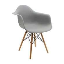 Kit por 2 Silla Eames Con Brazos Patas en Madera - Gris
