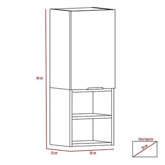 Gabinete de Baño Ciro, Beige, con Puerta y Cuantro Entrepaños