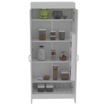 Alacena Multiusos Varese, Blanco, Posee Un Estante Adicional En La Puerta y Cuatro Entrepaños