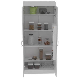 Alacena Multiusos Varese, Blanco, Posee Un Estante Adicional En La Puerta y Cuatro Entrepaños