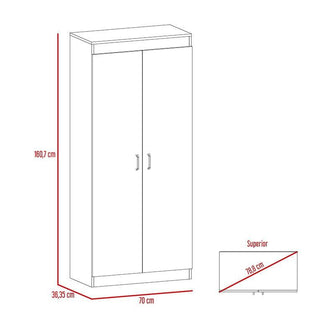 Alacena Multiusos Varese, Blanco, Posee Un Estante Adicional En La Puerta y Cuatro Entrepaños MOD