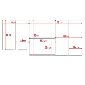 Gabinete Superior Milano, Blanco y Blanco, con Módulo Campana y Para Mesón A La Izquierda O Derecha