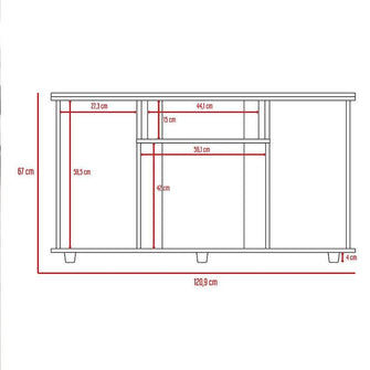 Mesa Para Tv Alpin, Beige, con Espacio Para Televisor de Hasta 50 Pulgadas