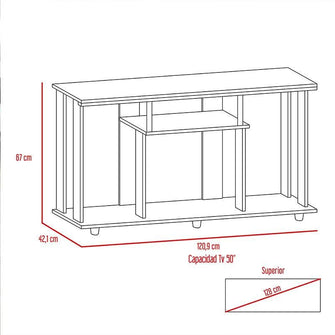 Mesa Para Tv Alpin, Beige, con Espacio Para Televisor de Hasta 50 Pulgadas
